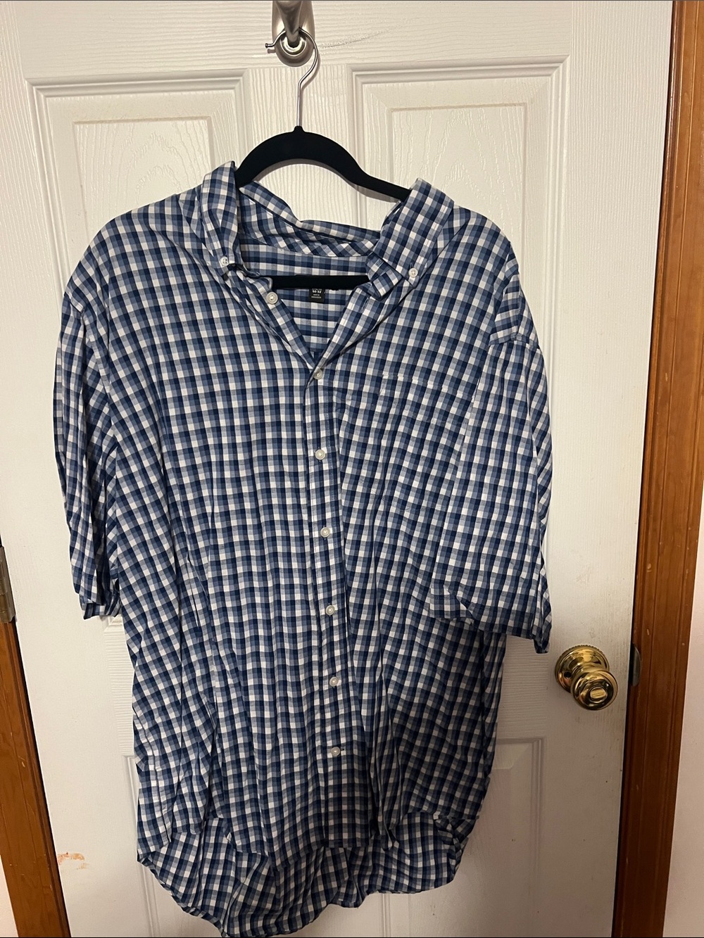 George Blue and White Gingham Button-Down Shirt